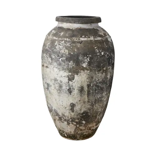 Urna/Kruka - Gråsbrun/vit - Ø34/62 x 105 cm - www.frokenfraken.se