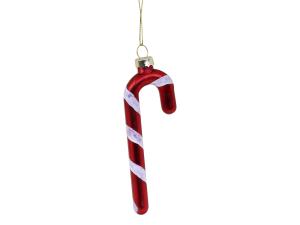 Julkula - Polkagris - hänge - Röd/Vit - 12 x 4 cm - www.frokenfraken.se