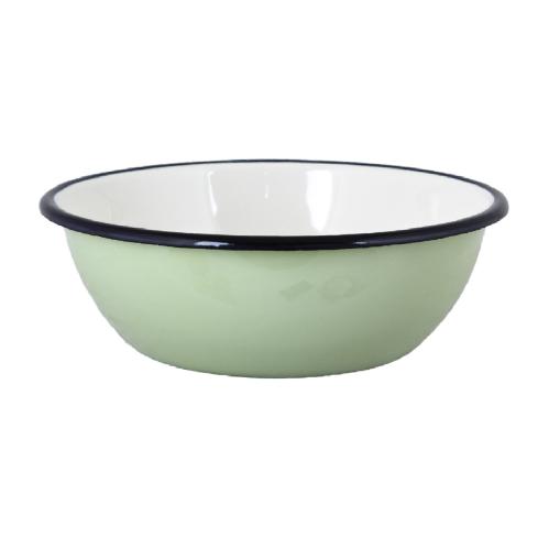 Skål - Emalj - Grön - 7 x Ø20 cm - www.frokenfraken.se