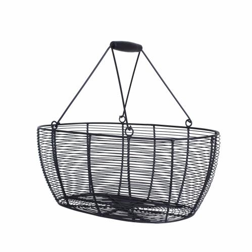 Trådkorg oval - Stor - Svart - 26 x 45 x 18 cm - www.frokenfraken.se