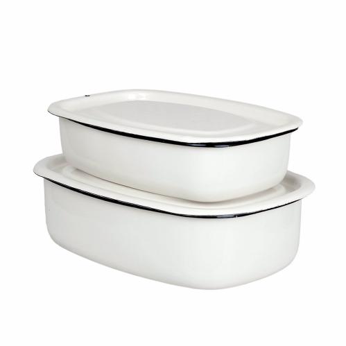 Ugnsform med lock - Emalj - Cream/Offwhite - 1 L - www.frokenfraken.se
