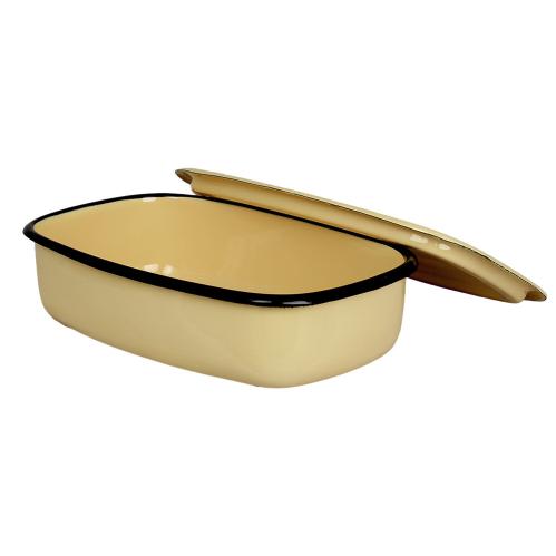 Ugnsform med lock - Emalj - Gul - 1 L - www.frokenfraken.se