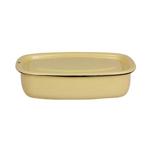 Ugnsform med lock - Emalj - Gul - 1 L - www.frokenfraken.se