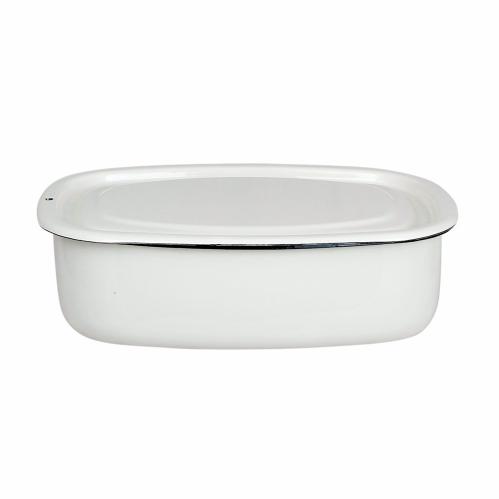 Ugnsform med lock - Emalj - Cream/Offwhite - 1,5 L - www.frokenfraken.se