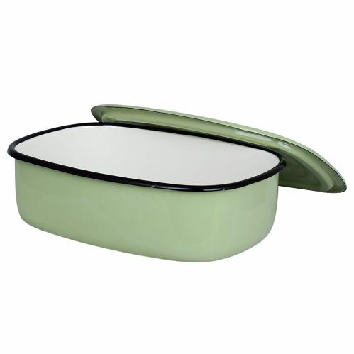 Ugnsform med lock - Emalj - Grön - 1,5 L - www.frokenfraken.se