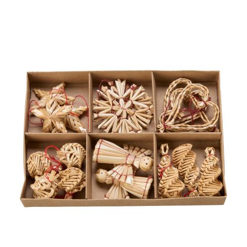 Julkulor - Halmfigurer - 12 st - 3-6 cm - www.frokenfraken.se