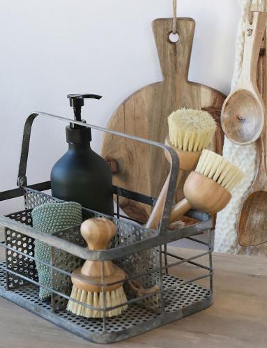 Korg i metall med fack - Industristil - 35,5 x 20 x 17 cm - www.frokenfraken.se