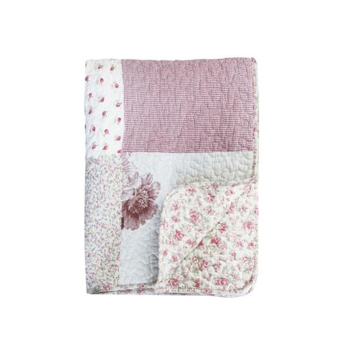 Överkast Lapptäcke - Rosa - 180 x 130 cm - www.frokenfraken.se