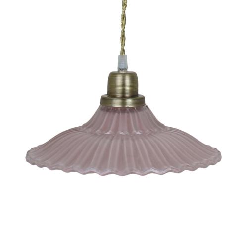 Taklampa Gunilla Bred Rosa/Antik Mässing - Ø 26 x H 14 cm - www.frokenfraken.se