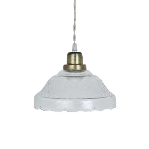 Taklampa Greta Etsad Klar/Antik Mässing - Ø 21 x H 17 cm - www.frokenfraken.se