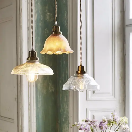 Taklampa Greta Etsad Klar/Antik Mässing - Ø 21 x H 17 cm - www.frokenfraken.se