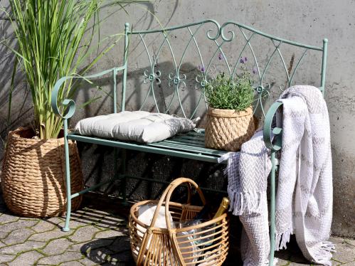 Trädgårdsbänk - 2-pack - Järn - turkos - 92 x 110 x 50 cm - www.frokenfraken.se