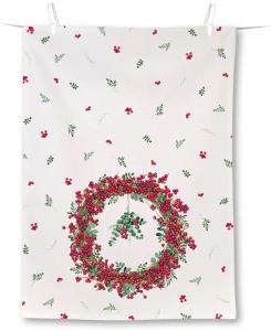 Kökshandduk - Berry Wreath Cream - 50 x 70 cm - www.frokenfraken.se