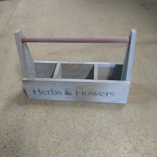 Trälåda - Med fack - Herbs - Antik Grå - 44 x 14 cm - www.frokenfraken.se