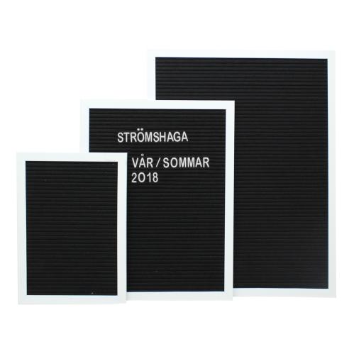 Bokstavstavla - Svart med vit ram - 30 x 40 cm - www.frokenfraken.se