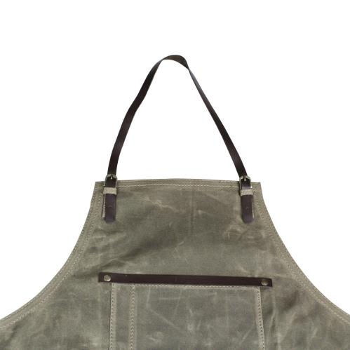 Förkläde - Canvas Läder - Army Green - www.frokenfraken.se