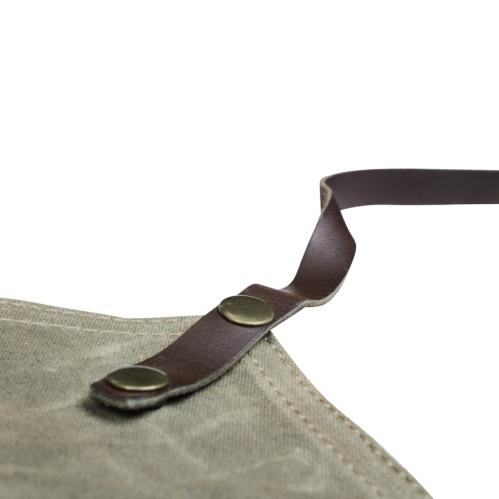Förkläde - Canvas Läder - Army Green - www.frokenfraken.se