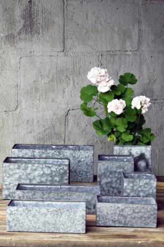 Plåtlåda med Plastinsats - Zink - 20 x 12 cm - www.frokenfraken.se