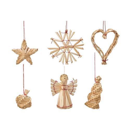 Julkulor - Halmfigurer - 12 st - 3-6 cm - www.frokenfraken.se