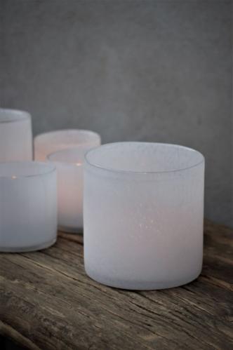 Ljuslykta - Lumiere White Frost - 8,5 x 8 cm - Bidra till Barncancerfonden - www.frokenfraken.se