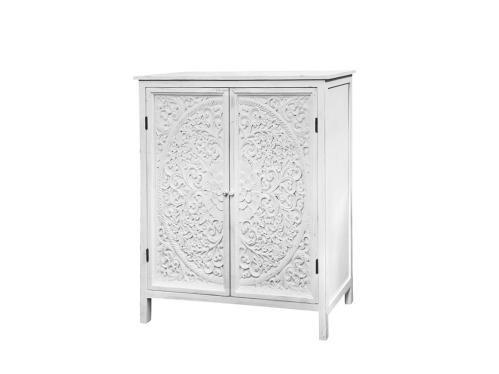 Skåp - Med dekor - Vit - 102 x 80 x 39,5 cm - www.frokenfraken.se