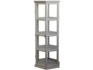Skåp - Med 4 hyllor - Antik Vit - 138 x 60,5 x 52 cm - www.frokenfraken.se