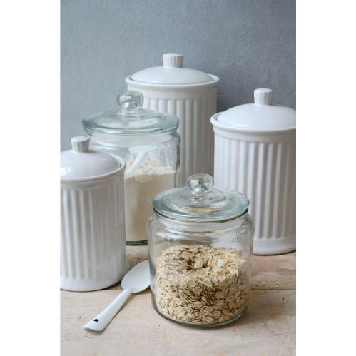 Burk med lock - Mynte Pure White - Mellan H25cm - www.frokenfraken.se