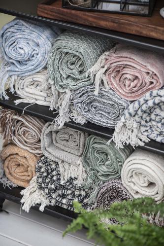 Pläd creme/Faded rose - 160 X 130 CM - www.frokenfraken.se