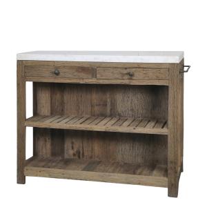 Köksö/Arbetsbord med Marmorskiva - Natur - 130 cm - www.frokenfraken.se
