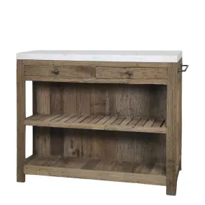 Köksö/Arbetsbord med Marmorskiva - Natur - 130 cm - www.frokenfraken.se