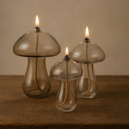 Oljelampa M - Mushroom - Brun - Ø11 x 14 cm - www.frokenfraken.se