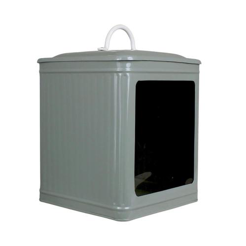 Plåtburk Hugo m. Fönster Stor - Grön - B18 x H25 x D18 cm - www.frokenfraken.se