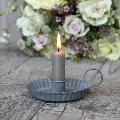 Ljusstake - Kammarljusstake - Antik zink - 5 x 10 x 12 cm - www.frokenfraken.se