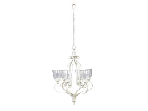 Ljuskrona med 6 st hållare - Vintage Vit - 56 cm - www.frokenfraken.se