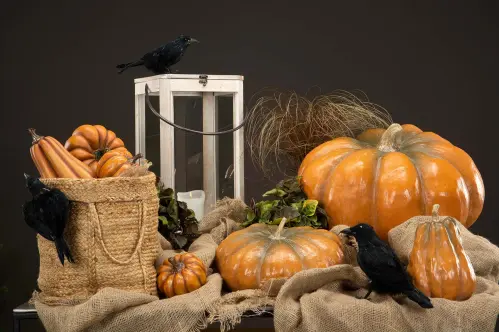 Pumpa - Grön - Avlång dekoration - 20 cm - www.frokenfraken.se