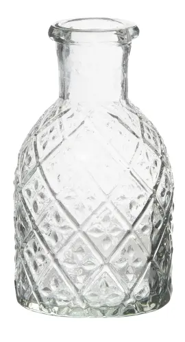 Glasflaska/Ljusstake - Kristallglaskänsla - Ø6 x 11 cm - www.frokenfraken.se