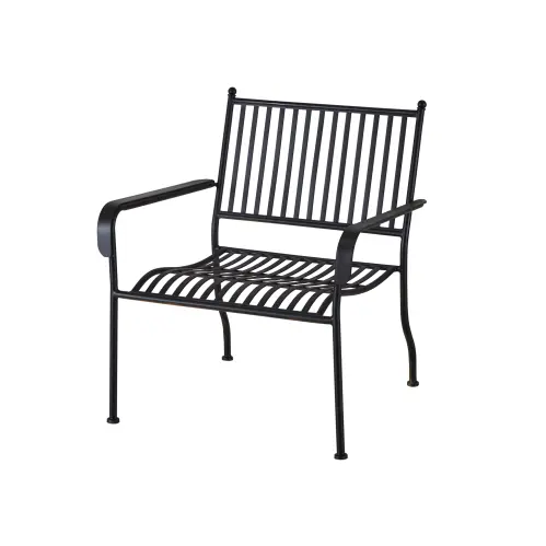 Trädgårdsfåtölj - 4-pack - Järn - Svart - 69 x 69 x 79 cm - www.frokenfraken.se