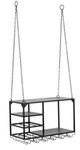 Hängande kökshylla med plats för vinglas - 65 x 37 x 30 cm - www.frokenfraken.se