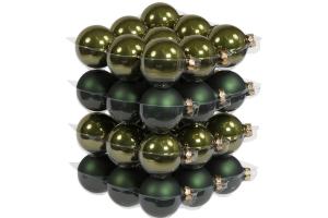 Julkula - Glas - Mörkgrön - 6 cm - 30-pack - www.frokenfraken.se