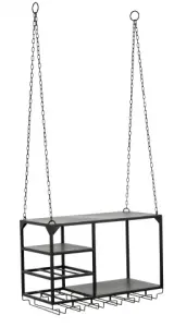 Hängande kökshylla med plats för vinglas - 65 x 37 x 30 cm - www.frokenfraken.se