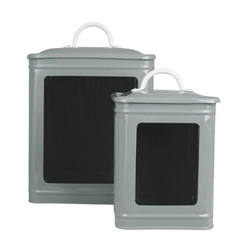 Plåtburk Hugo m. Fönster Stor - Grön - B18 x H25 x D18 cm - www.frokenfraken.se