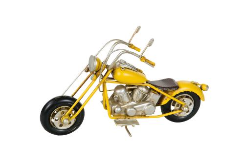 Motorcykel - Gul Metall - 20 x 7 x 13 cm - www.frokenfraken.se