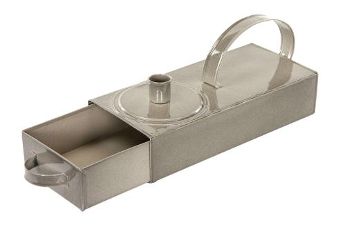Ljusstake med låda - Sand - 21 x 10 x 11 cm - www.frokenfraken.se