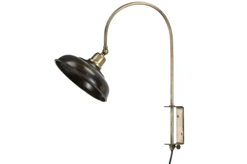 Vägglampa - Brun Antik - 20 x 24/48 cm - www.frokenfraken.se