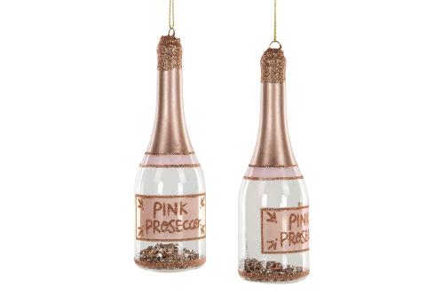 Proseccoflaska - Glas - Rosa - 2-Pack - 13 cm - www.frokenfraken.se