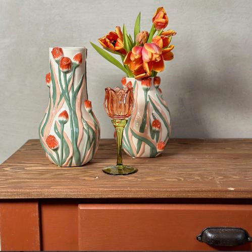 Vas - Botanica - Röd Tulpan - 20 x 14,6 cm - www.frokenfraken.se