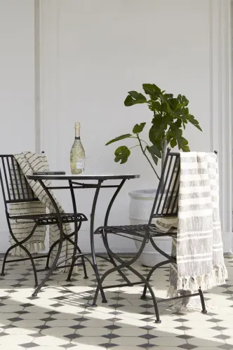 Trädgårdsfåtölj - 4-pack - Järn - Svart - 69 x 69 x 79 cm - www.frokenfraken.se