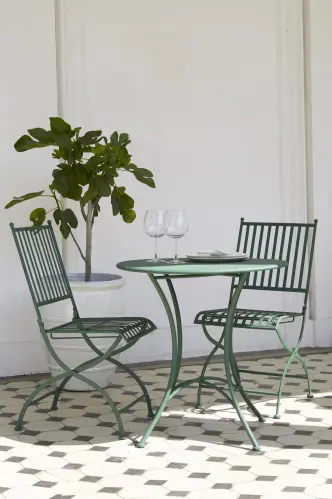 Trädgårdsstol - Stol - 2-pack - Järn - Grön - 41 x 52 x 88 cm - www.frokenfraken.se