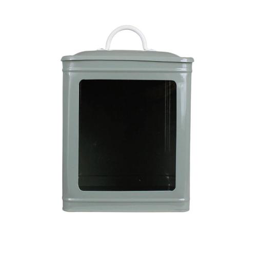 Plåtburk Hugo m. Fönster Stor - Grön - B18 x H25 x D18 cm - www.frokenfraken.se