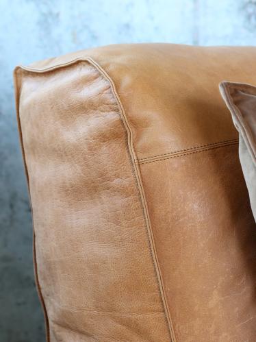 Loungestol - Sittpuff - Läder - 83 x 103 x 83 cm - www.frokenfraken.se